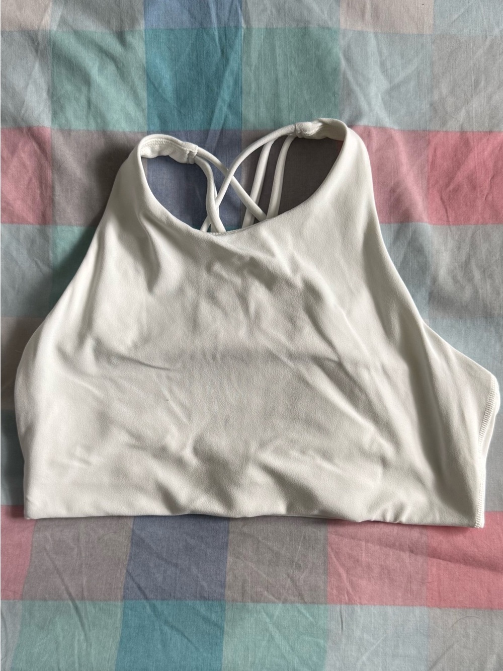 Athleta White Seamless Sports Bra with Support Band